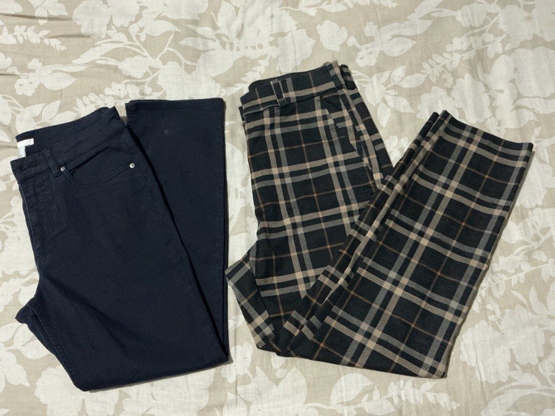 H&M pants bundle 2 pcs like new (Category: Jeans) located in Angeles City. Submitted by goodbuysathome (Listing ID 1468659461, Image 1). Description: Authentic H&M pants navy blue like new stretchable po Checkered unused new pa Check photos for exact measuremenPo Last price na Add Sf 74 Gcash payment Send details if sure buyer.