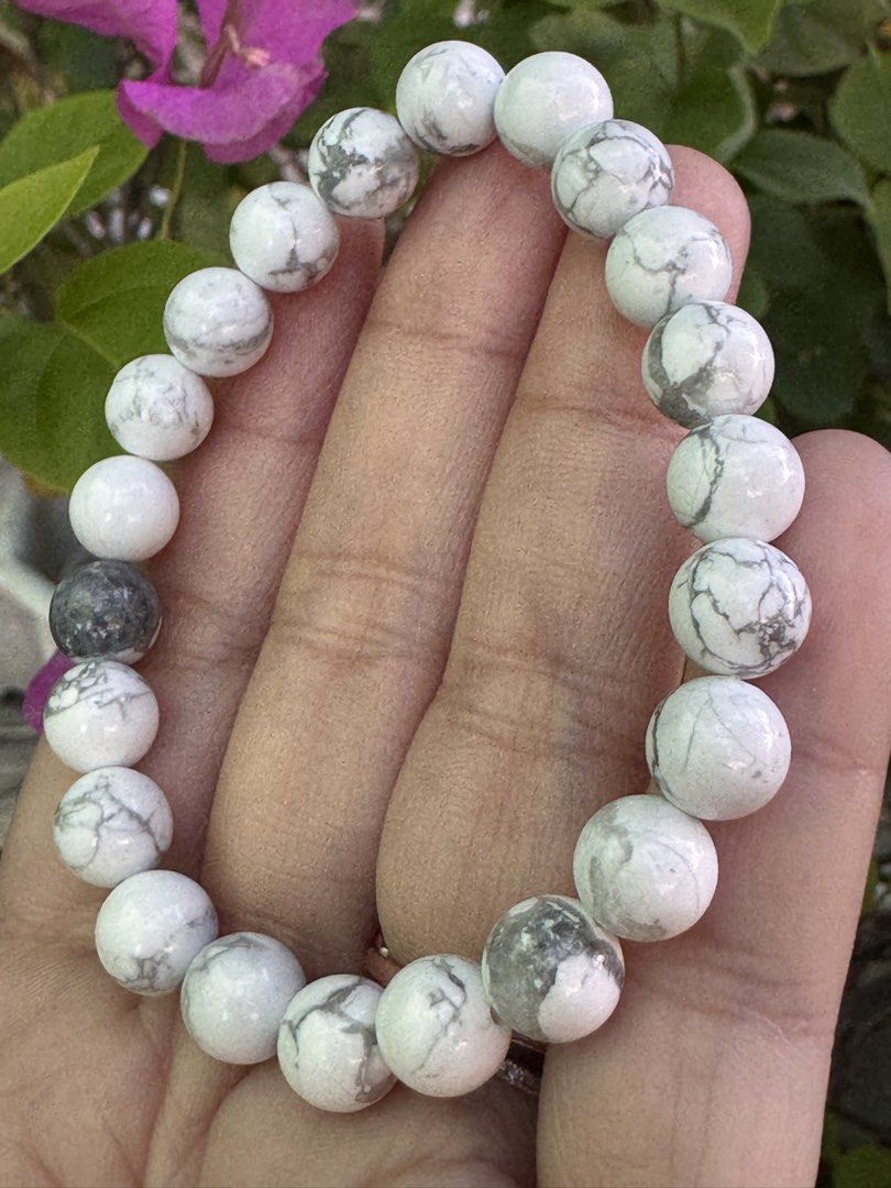 HOWLITE BRACELET 8mm 🍍 B5_JC013 (Category: Bracelets) located in Bulacan. Submitted by selling_low_by_bella_ben (Listing ID 1468646720, Image 3). Description: HOWLITE 8mm 🍍 B5_JC013 🏷️ 150 each (3pcs) 8+ mm bead 16 cm wrists.
