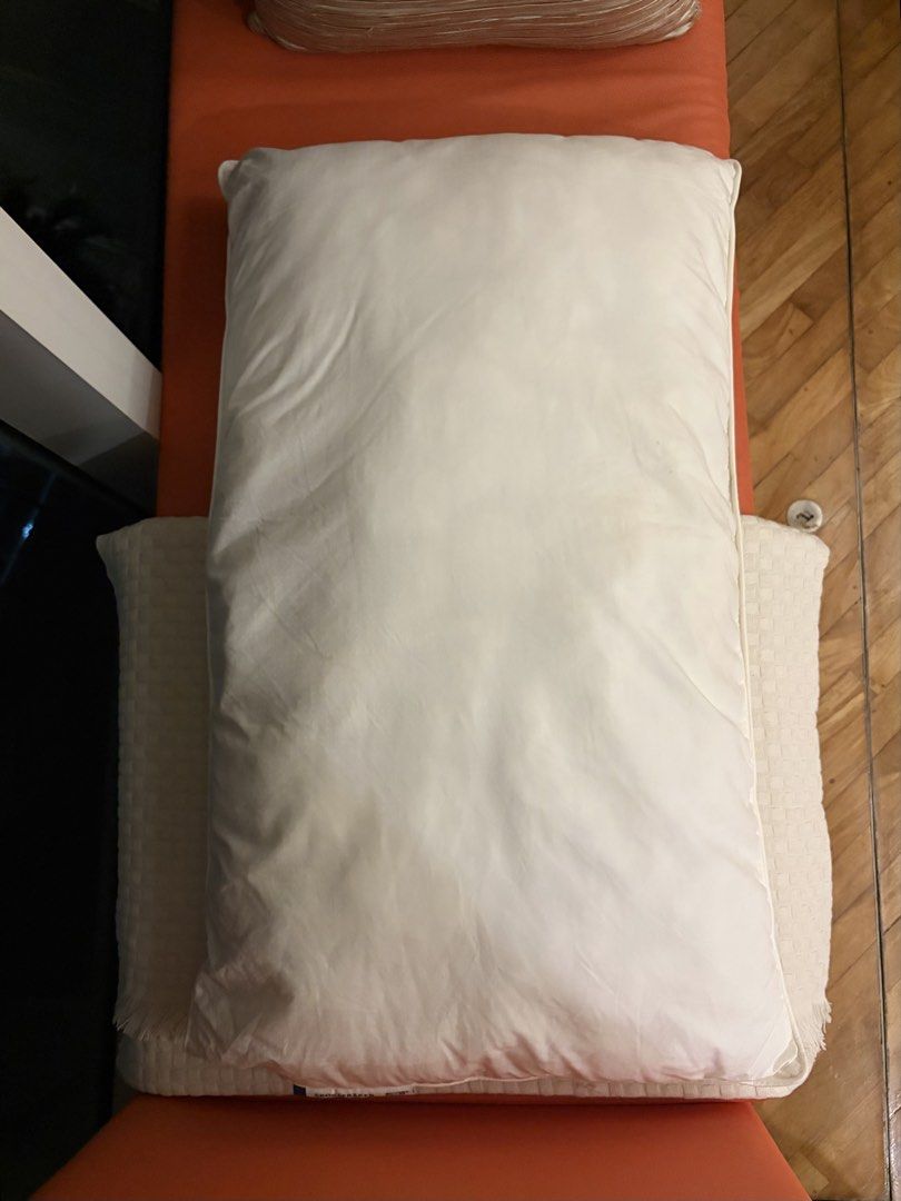 IKEA SKOGSFRÄKEN Pillow (Category: Cushions & Throws) located in Makati City. Submitted by chloudyday (Listing ID 1468687640, Image 2). Description: IKEA SKOGSFRÄKEN, White, w/ original product tag attached on the corner. Issue: Recently had it cleaned in a laundry shop but it came back soft and not as firm as it used to be. .