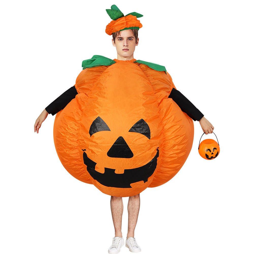Inflatable Big Pumpkin Halloween Costume With Matching Hat (Category: Occasions & Party Supplies) located in Paranaque City. Submitted by zac.sei (Listing ID 1468551239, Image 1). Description: freesize for adults blower fan included and need 4pcs AA batteries batteries not included ***note: pls use new/or newly charged batteries for better inflation. - Eye-catching bright orange inflatable pumpkin costume with a classic jack-o'-lantern face - Inc