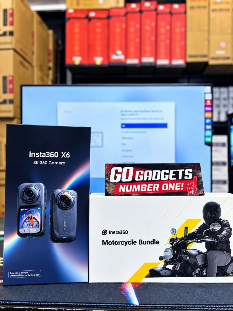 INSTA360 X6 ESSENTIALS + MOTOKIT (Category: Cameras) located in Makati City. Submitted by eckang12 (Listing ID 1468518205, Image 1). Description: Perfect for: ✔ Motorcycle rides ✔ Motovlogging ✔ Travel videos ✔ Content creation ✔ Action shots.