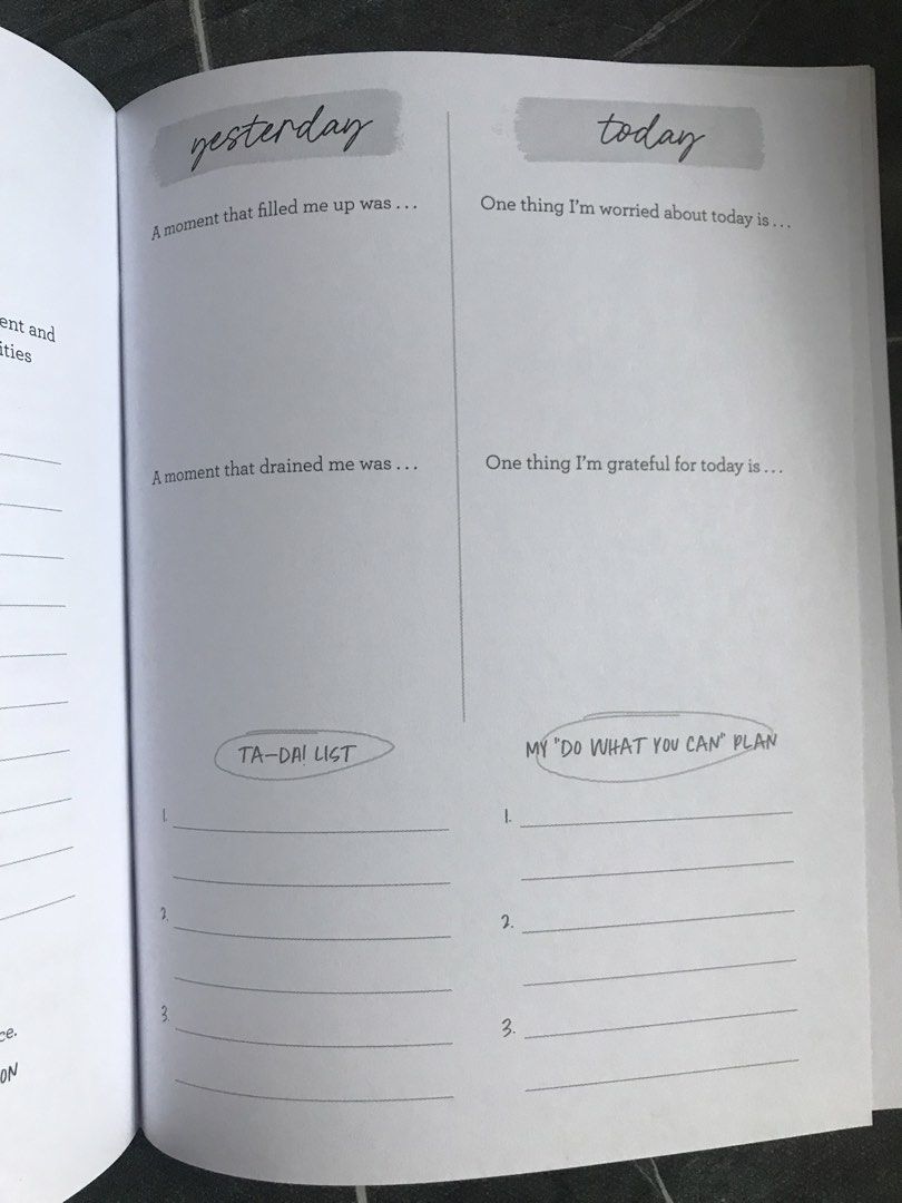 Introvert by Design Guided Journal Holley Gerth (Category: Storybooks) located in Pilar. Submitted by dhelsomera20308 (Listing ID 1468555376, Image 3). Description: Introvert by Design guided journal by Wall Street Journal bestselling author Holley Gerth. Packed with thoughtful prompts, daily check-ins like yesterday and today reflections, thought spaces, and encouraging quotes. Clean white pages inside with lines ready for writing. Great book fo