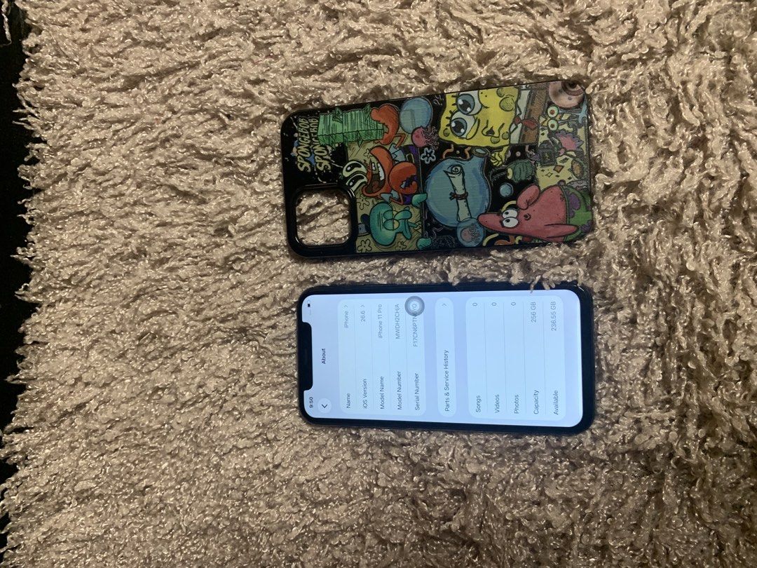 Iphone 11 pro (Category: iPhone 11 Series) located in Manila. Submitted by uxj6f (Listing ID 1468569130, Image 3). Description: All working Face id Truetone 256GB 70%battery health original Back glass issue Replace lcd OLED kaya may truetone 2x medyo shaky cam So far all goods na unit.