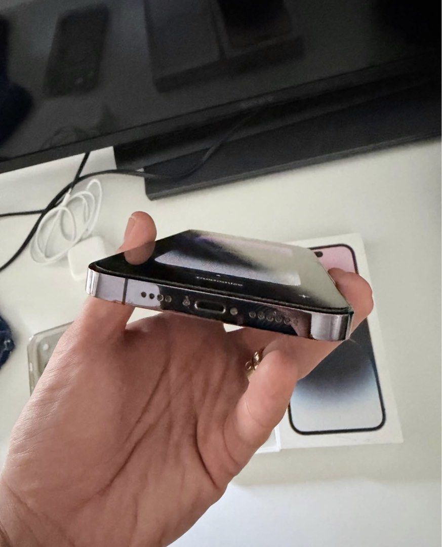 Iphone 14 Pro Max 128GB (Category: iPhone 14 Series) located in Cavite. Submitted by villary (Listing ID 1468677429, Image 3). Description: FOR SALE: iPhone 14 Pro Max 128GB (Deep Purple) • Condition: Good condition, no issues, minimal dents • Battery Health: 77% • Inclusions: Original box + free case 🤝 Meetup ❌ No swaps/trades. Fixed price. 📩 DM me if interested!.