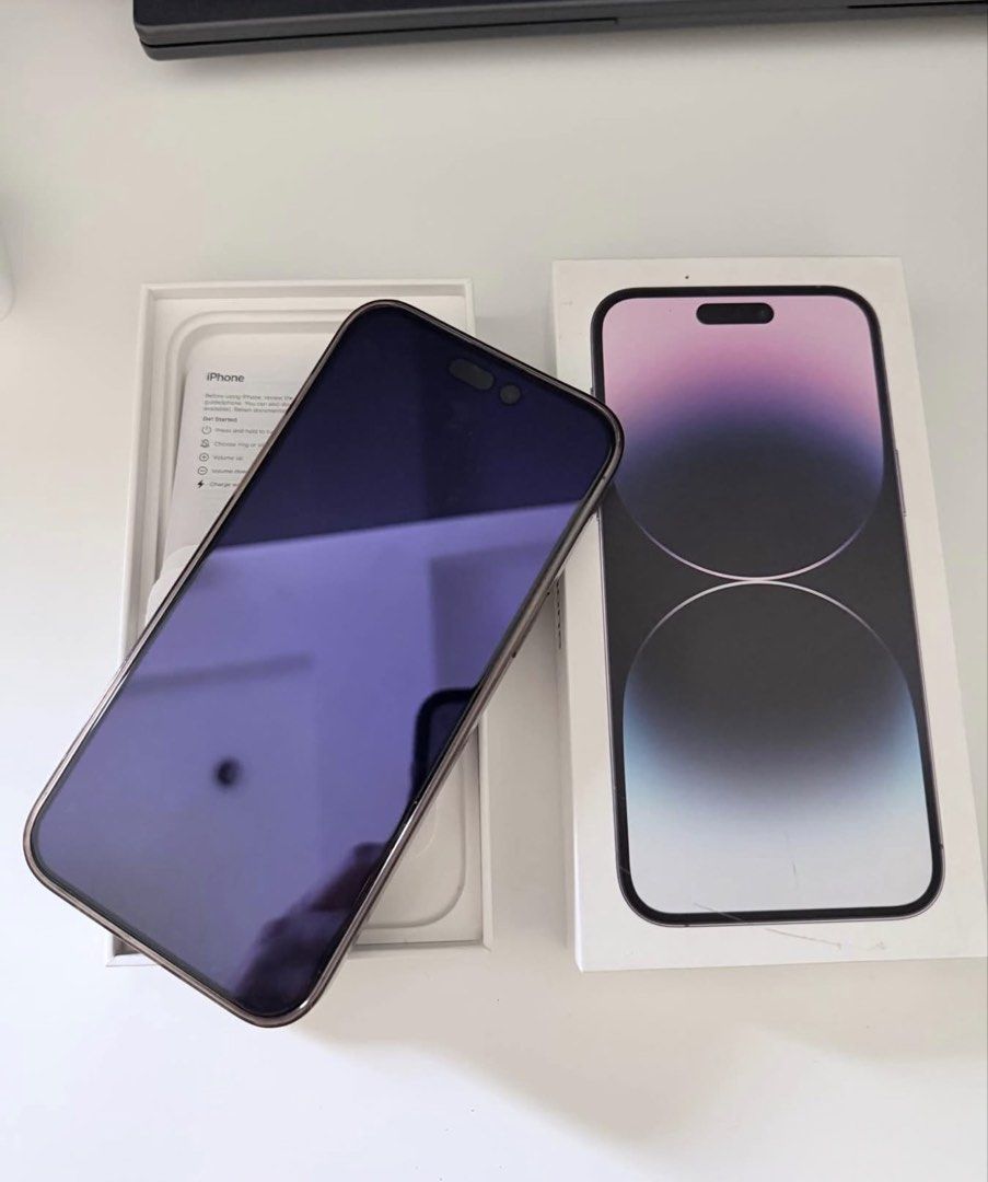 Iphone 14 Pro Max 128GB (Category: iPhone 14 Series) located in Cavite. Submitted by villary (Listing ID 1468677429, Image 1). Description: FOR SALE: iPhone 14 Pro Max 128GB (Deep Purple) • Condition: Good condition, no issues, minimal dents • Battery Health: 77% • Inclusions: Original box + free case 🤝 Meetup ❌ No swaps/trades. Fixed price. 📩 DM me if interested!.