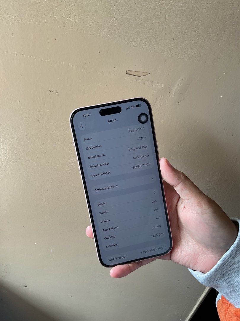 iPhone 15 plus 128gb (Category: iPhone 15 Series) located in Manila. Submitted by corpuzlyka.12 (Listing ID 1468555275, Image 3). Description: Model: iPhone 15 Plus Color: Pink Storage: 128GB Battery Health: 87% No issues No SIM restrictions No history of repairs Lady-owned Freebies: 7 phone cases Willing to swap Iphone 13 promax .
