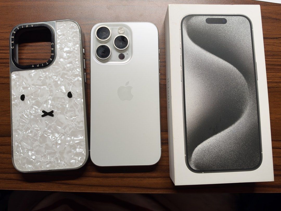 IPHONE 15 pro 256 gb ( white titanium ) (Category: iPhone 15 Series) located in Valenzuela. Submitted by katzstore.ph (Listing ID 1468631846, Image 1). Description: iphone 15 pro 256 gb white titanium - purchased from powermac store - no issues , still in good condition - 84 % battery health - no dents , no scratch - unit , box , original cord , case , user manual .