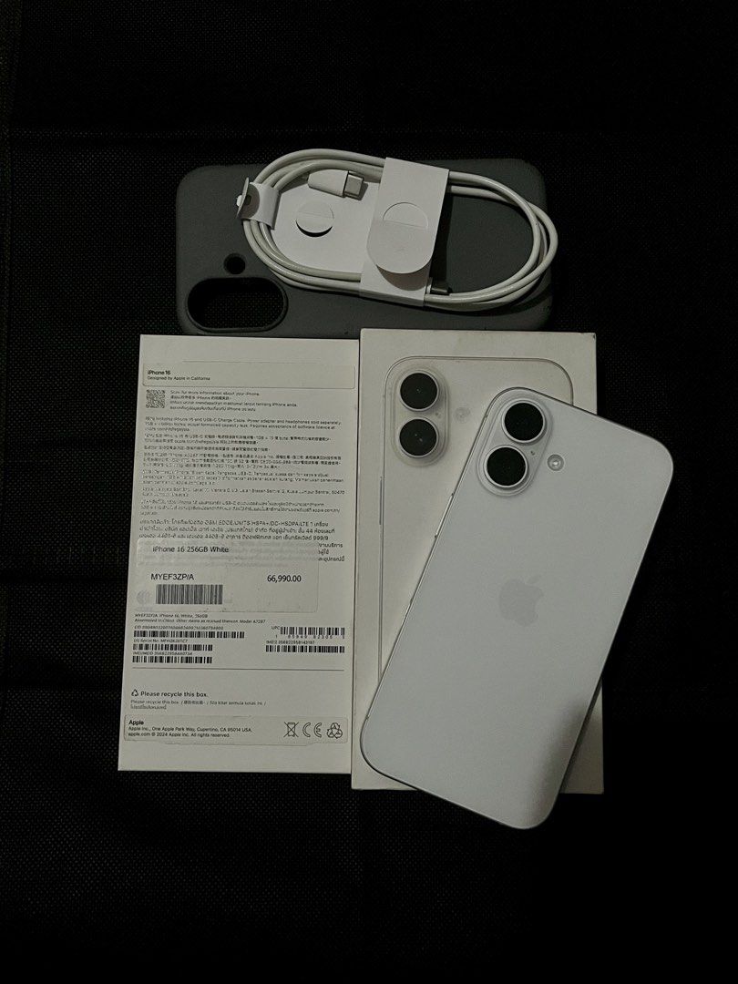 IPHONE 16 256GB 93% (Category: iPhone 16 Series) located in Quezon City. Submitted by hazel.97 (Listing ID 1468508399, Image 2). Description: IPHONE 16 256GB Powermac purchase - 93% Battery Health (Original) - 489 Cycle Count - NO REPAIR HISTORY - ZP/A NTC Approved - True Tone & Face ID working - Openline / Any SIM - All functions working (Buttons, Cam, Sounds) - COMPLETE (Original box, Cord, Case) Only issue have sign of usage (see pics) but ove