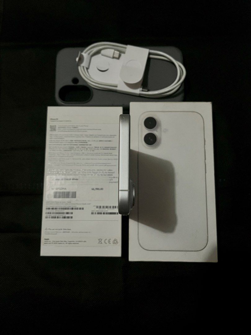 iPhone 16 256GB White (Category: iPhone 16 Series) located in Quezon City. Submitted by hazel.97 (Listing ID 1468508037, Image 3). Description: IPHONE 16 256GB Powermac purchase - 93% Battery Health (Original) - 489 Cycle Count - NO REPAIR HISTORY - ZP/A NTC Approved - True Tone & Face ID working - Openline / Any SIM - All functions working (Buttons, Cam, Sounds) - COMPLETE (Original box, Cord, Case) Only issue have sign of usage (see pics) but o