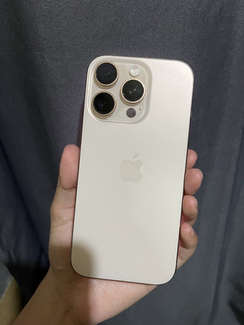 iPhone 16 Pro (Category: iPhone 16 Series) located in Manila. Submitted by lexuu (Listing ID 1468560082, Image 3). Description: iPhone 16 Pro 128gb Desert Titanium 87% BH Cycle Count: 778 Bought from Beyond The Box No dents | No scratches| No issue | No history of repair Inclusions: Unit, Box and Charger brick only Location: Sta. Mesa .