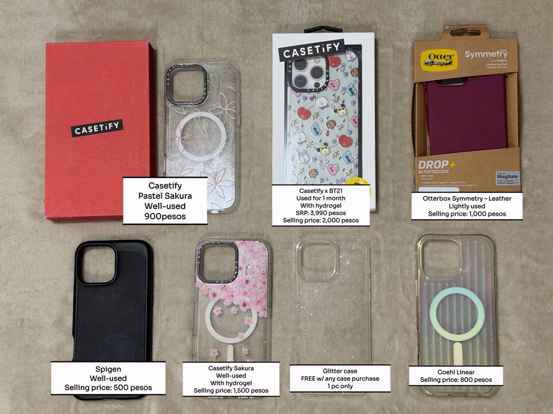 iPhone 16 Pro Max Cases (Category: Cases & Sleeves) located in Quezon City. Submitted by aparadornilanda (Listing ID 1468649897, Image 1). Description: Multiple cases for iPhone 16 Pro Max All authentic See photo for prices RFS: phone upgrade More photos available upon request Mode of payment: BDO / GCash SF and mode of shipping: c/o buyer Same day delivery.