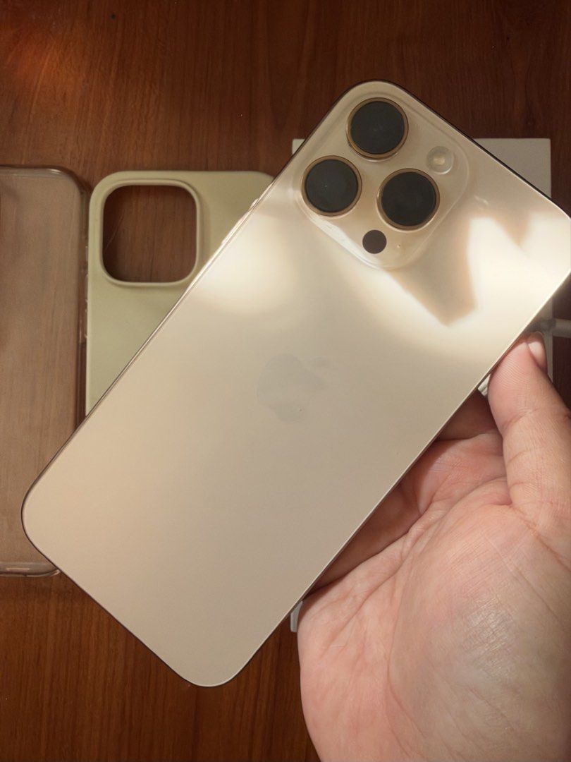 Iphone 16 pro max desert titanium (Category: iPhone 16 Series) located in Baguio. Submitted by stylehouseph (Listing ID 1468514945, Image 2). Description: Iphone 16 pro max 256gb Smart locked (can be open lined thru smart) 90% batt health Very Smooth No cracks Recently changed screen protector Never been opened / repaired W/ original box and charger wire 2 free cases RFS: upgrade.