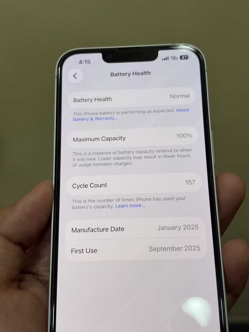IPHONE 16E (Category: iPhone 16 Series) located in Pasig City. Submitted by hshmt (Listing ID 1468578405, Image 1). Description: - Model: iPhone 16e - Color: White - Storage: 512GB - Battery Health: 100% (Normal, low cycle count) - Condition: Excellent, pristine body and camera housing - from GLOBE .