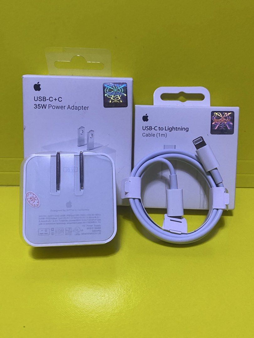 Iphone 35W usb-c dual adapter & cable charger (Category: Chargers & Cables) located in Manila. Submitted by dimple162 (Listing ID 1468710407, Image 1). Description: .