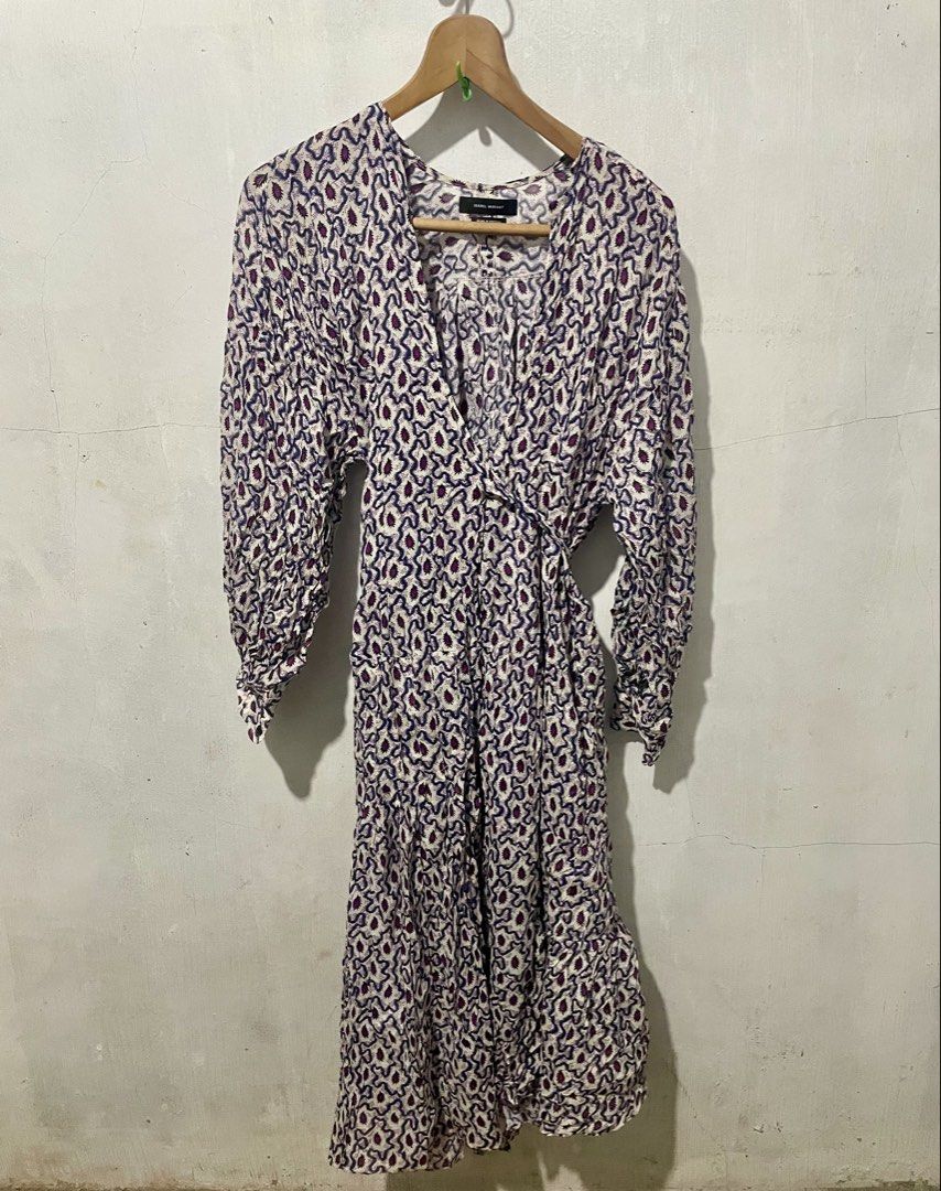 Isabel Marant over lap dress (Category: Dresses) located in Davao. Submitted by mj_designervintagecurator (Listing ID 1468630750, Image 3). Description: 📌In good condition may tastas lang sa hem sa baba but not noticeable 📌best fit med to semi large 📌shoulder 18-bust 40- armpit - length 46 inches.