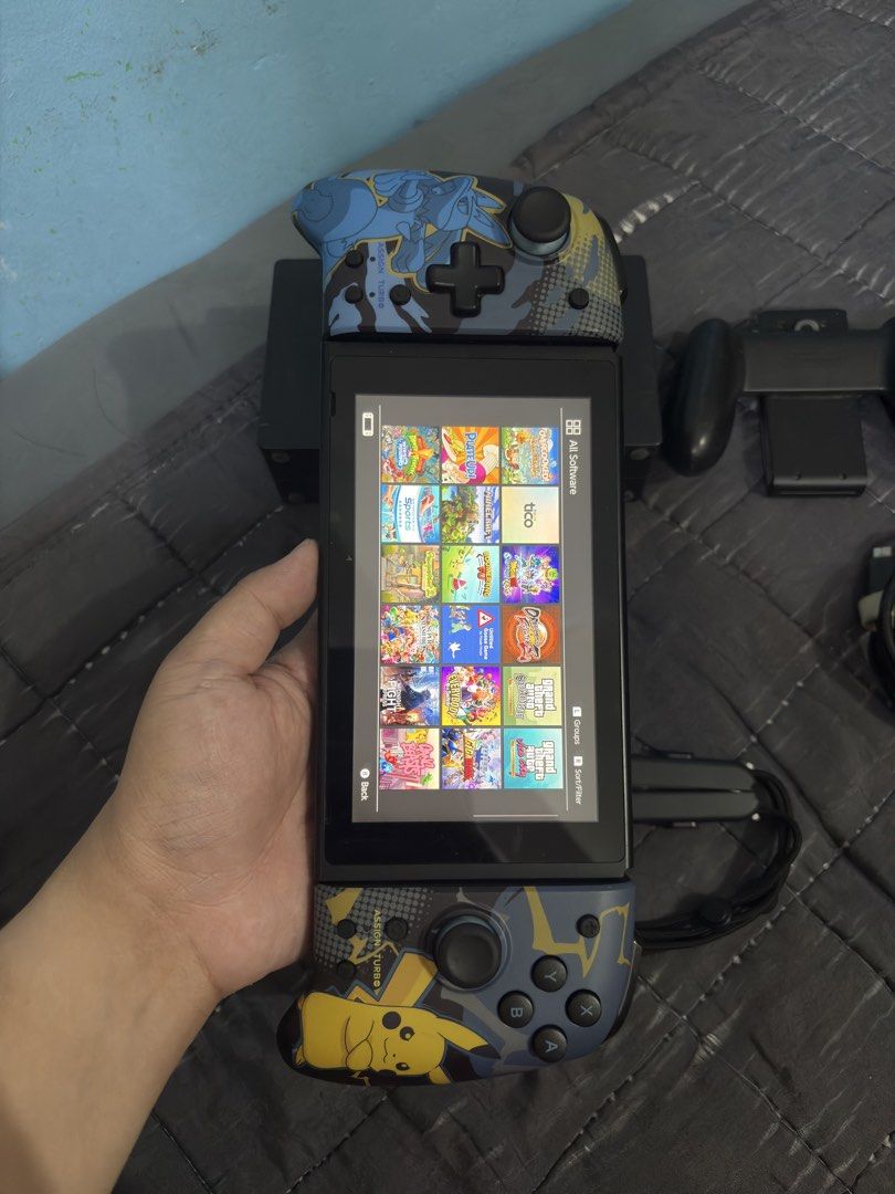 (Jailbreak) Nintendo Switch V2 256GB Dualboot (Category: Nintendo) located in Cavite. Submitted by xsavier88 (Listing ID 1468555478, Image 2). Description: 🌟For sale for sale! Jailbreak Nintendo Switch V2 256GB Dualboot 9,000 PHP 9,000 PHP 9,000 PHP 🌟INCLUSUONS: Unit, TV Dock, Straps, Grip Charger Hori Split Pad Pro May Joycon yan di lang nasa sa pic since may issues na (Hard press na yung A & B buttons) Dualboot may games na din, literal na la