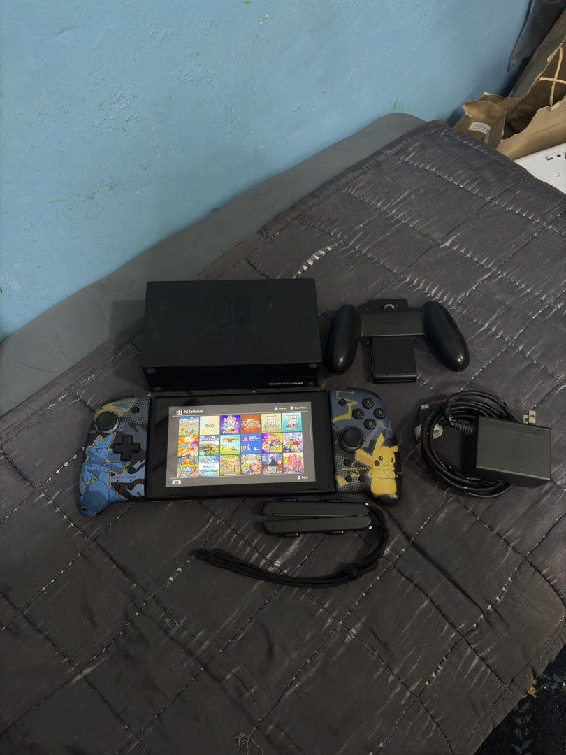 (Jailbreak) Nintendo Switch V2 256GB Dualboot (Category: Nintendo) located in Cavite. Submitted by xsavier88 (Listing ID 1468555478, Image 1). Description: 🌟For sale for sale! Jailbreak Nintendo Switch V2 256GB Dualboot 9,000 PHP 9,000 PHP 9,000 PHP 🌟INCLUSUONS: Unit, TV Dock, Straps, Grip Charger Hori Split Pad Pro May Joycon yan di lang nasa sa pic since may issues na (Hard press na yung A & B buttons) Dualboot may games na din, literal na la