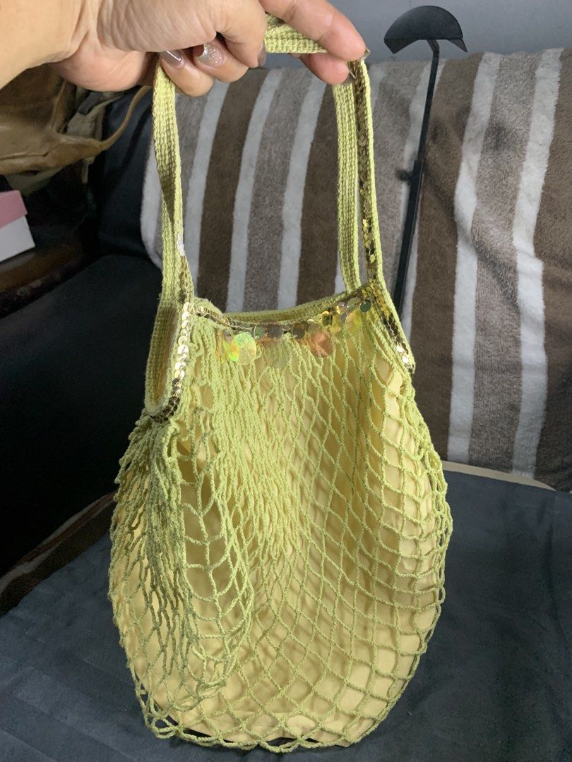 Japan net sequin handbag (Category: Shoulder Bags) located in Cabanatuan. Submitted by mjluxxejapan (Listing ID 1468647908, Image 2). Description: Fixed price. Simple lng Pero mganda quality .fair for its price .approx 10”x10” like new cond light yellow color ..