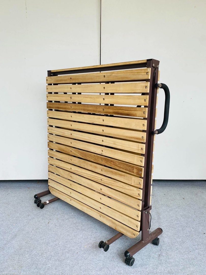 “JAPAN SURPLUS” FOLDING SINGLE BEDFRAME (Category: Bed Frames & Mattresses) located in Bulacan. Submitted by monmon555 (Listing ID 1468676670, Image 3). Description: “JAPAN SURPLUS” FOLDING SINGLE BEDFRAME SIZE: 81L” x 36W” x 14-43H” inches (AS-IS ITEM) IN GOOD CONDITION.