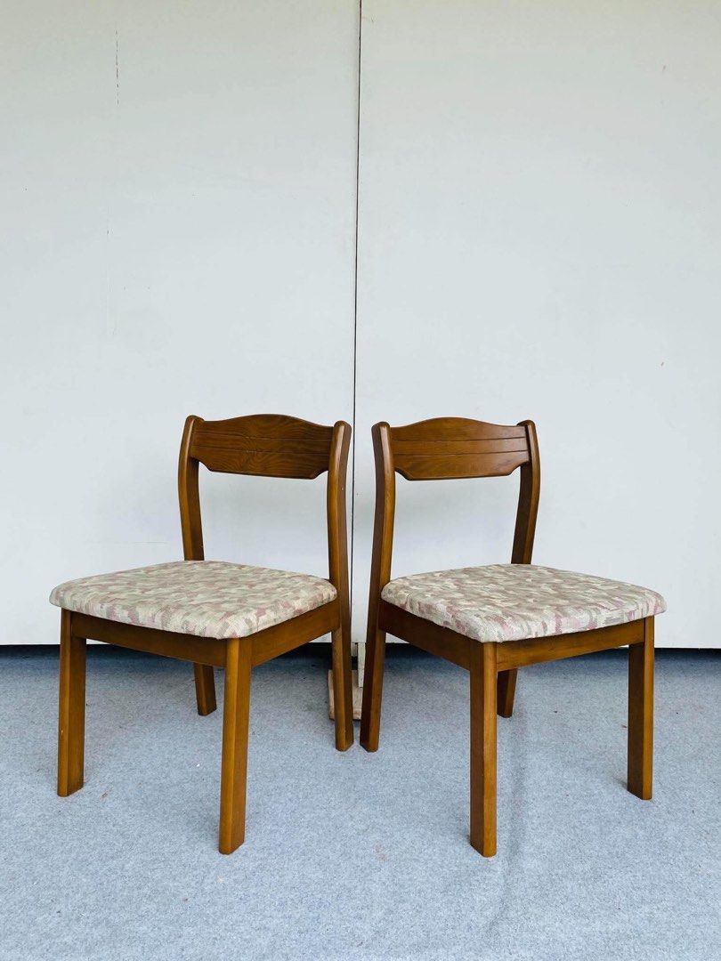 “JAPAN SURPLUS” SOLID WOOD DINING CHAIRS (Category: Chairs) located in Bulacan. Submitted by monmon555 (Listing ID 1468677260, Image 2). Description: “JAPAN SURPLUS” SOLID WOOD DINING CHAIRS SIZE: 18L” x 18W” x 16Sh” x 30H” inches (AS-IS ITEM) IN GOOD CONDITION.