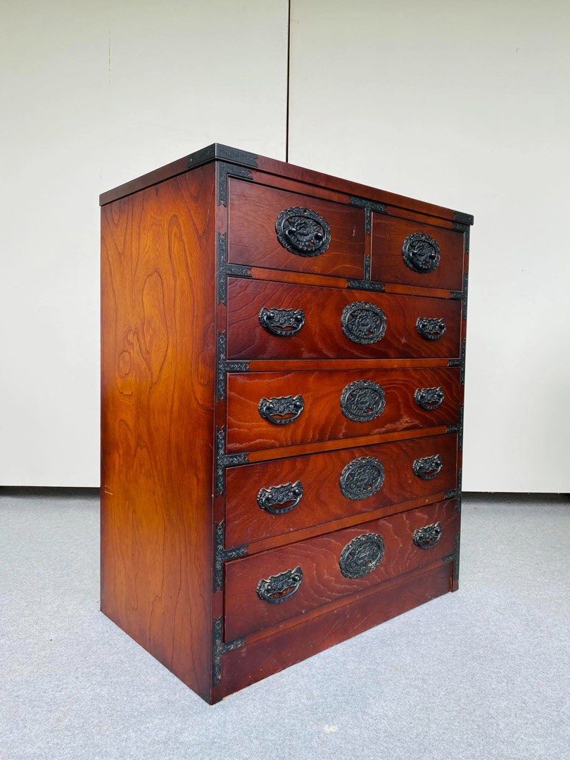 “JAPAN SURPLUS” VINTAGE TANSU CHEST DRAWER (Category: Shelves, Cabinets & Racks) located in Bulacan. Submitted by monmon555 (Listing ID 1468676015, Image 2). Description: “JAPAN SURPLUS” VINTAGE TANSU CHEST DRAWER SIZE: 30L” x 18W” x 37H” inches (AS-IS ITEM) IN GOOD CONDITION.