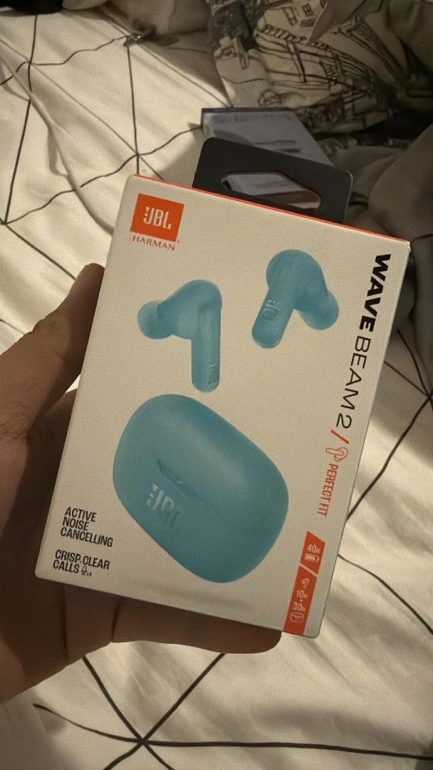 JBL Wave Beam 2 True Wireless Earbuds Blue (Category: Earphones) located in Valenzuela. Submitted by goldenfire_35fe60 (Listing ID 1468519125, Image 1). Description: - Brand: JBL Wave Beam 2 Wireless Earbuds - Color: Blue - Condition: Brand new, unused in original retail packaging - Active Noise Cancelling (ANC) for immersive listening - Crisp and clear call quality built-in - Long-lasting total battery life of up to 40 hours - Message us for fas