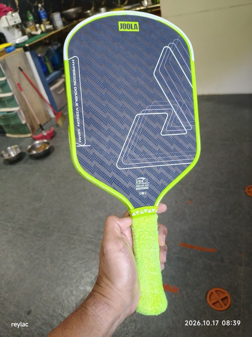 Joola Hyperion Double Vision (Category: Racket and Ball Sports) located in Taytay. Submitted by reylac (Listing ID 1468503455, Image 3). Description: ♦️Joola Hyperion Double Vision ♦️Legit/Authentic Joola paddle ♦️Bought Oct. 4, 2026 from PickleballPh Greenhills (with OR and warranty) ✅NFC scannable for authenticity ♦️Slightly used, backup paddle only ♦️100% good condition, no scratches, ♦️Pristine paddle face-looks new ♦️With edge tape protector
