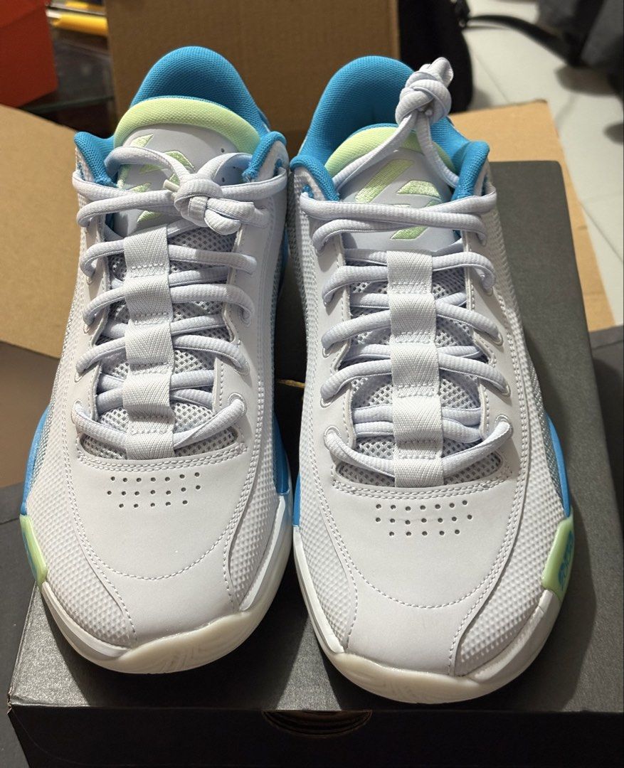 Jordan Luka .77 PF "Navigator” mens us10 (Category: Sneakers) located in Manila. Submitted by shoepatos4u (Listing ID 1468581031, Image 2). Description: Specs Model: HF0819-002 Release Date: 2025-06-05 Series: Luka Nickname: Navigator Thickness: Regular Sole Upper Material: Mesh Closure: Lacing Sub Series: Luka .77 Occasion: basketball Colorway: Football Grey/Laser Blue/White/Vapor Green Sole Material: Rubber Sole Upper: Low Top Toe Type: Round T