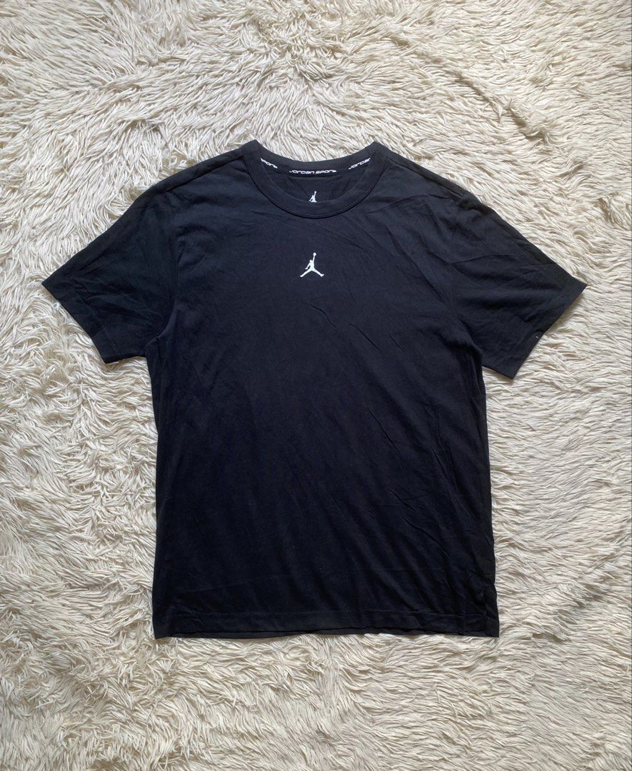 Jordan Sport Dri-Fit Black tee (Category: Activewear) located in Manila. Submitted by switchcity (Listing ID 1468553693, Image 1). Description: - Brand: Jordan - Style: Sport Dri-Fit T-Shirt - Color: Black - Size: L - Condition: Brand new / Excellent - Details: Small Jumpman logo on chest, branded inner collar taping, style code FN5830-010 - Material: Lightweight athletic fabric - Origin: Made in China.