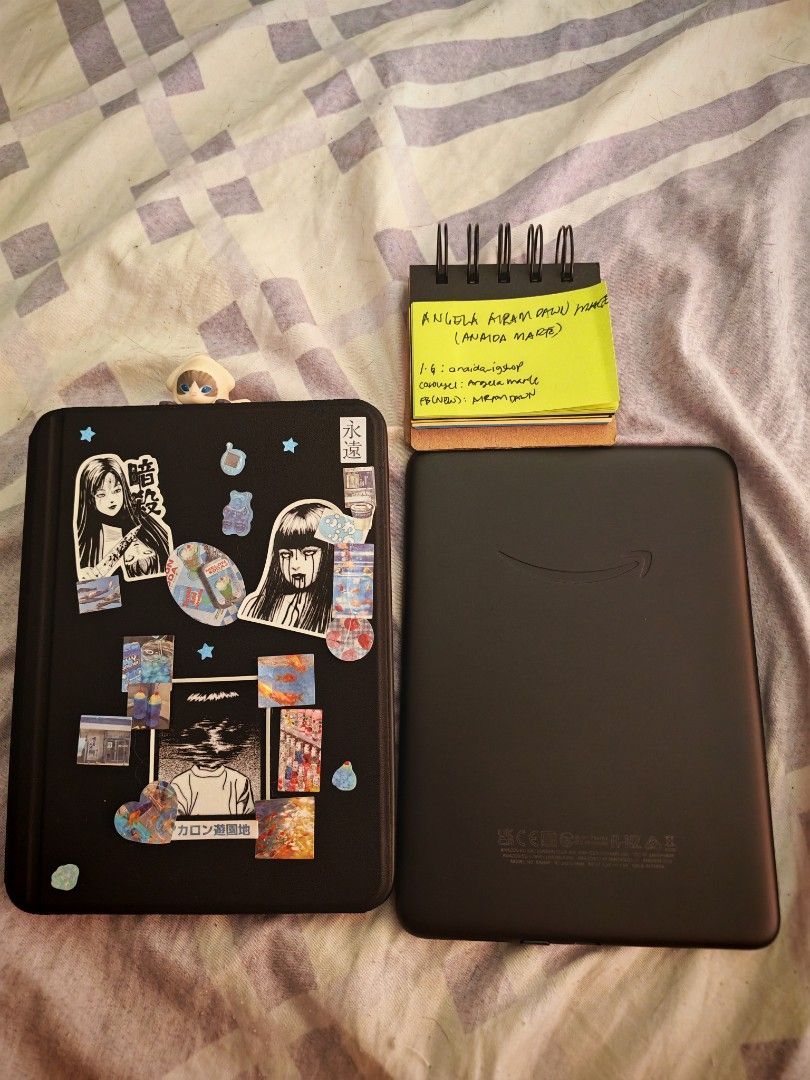 Kindle PPW 12 SE - Metallic Black (Category: E-Readers) located in Marikina City. Submitted by anggeankur (Listing ID 1468580468, Image 2). Description: RFS: Extra Ereader | Declutter -NON- Negotiable (Pass sa barat) - I barely use it bc I have multiple E-readers. - Inclusions: Original box and unused type C cord + Black detachable case + used & new skins and insert. - Installed Screen protector - I bought it around mid April this year so it's in