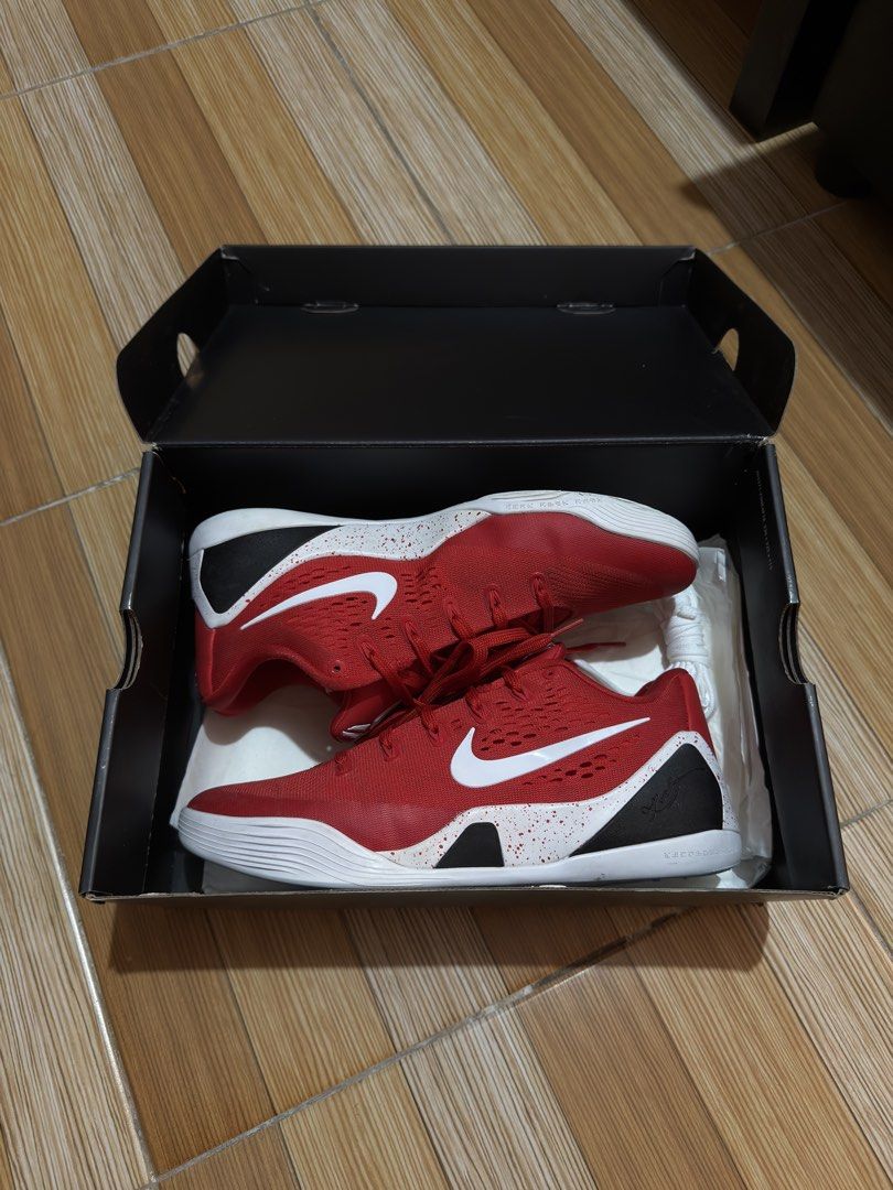 Kobe 9 University Red (Category: Sneakers & Footwear) located in Cainta. Submitted by jonmir (Listing ID 1468564907, Image 2). Description: Kobe 9 Protro “University Red” Sz 9.5 Used (Wooden Courts only) 6,000.