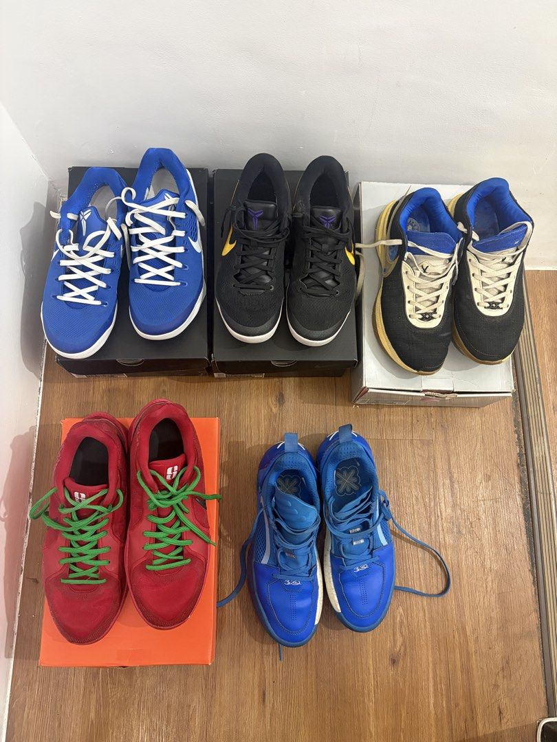 Kobe Lebron Sabrina (Category: Sneakers) located in Manila. Submitted by newstar.4d3ba0 (Listing ID 1468639432, Image 1). Description: Basketball Shoes Size 10 Decluttering Kobe 9 : 5k Condition : 9/10 Kobe 8 : 6 k Condition : 9/10 Lebron 20 : 3k Condition : 8/10 Sabrina By You : 2k Condition : 7/10 ( with tear ) Wow All City 12 : 1.5k Condition : 7/10 if take all 15k only .