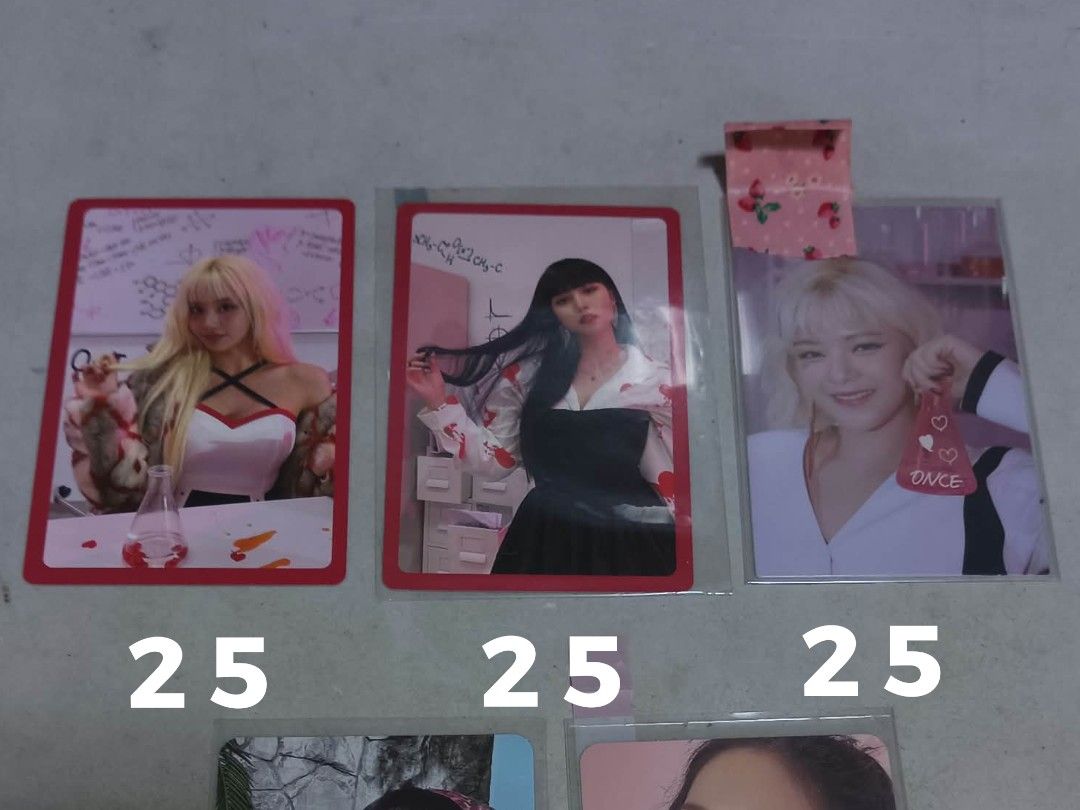 Kpop Photocards Seventeen Twice NCT (Category: K-Wave Merchandise) located in Manila. Submitted by pabilepomarlboroblue (Listing ID 1468590412, Image 3). Description: - Groups: Seventeen, NCT, Twice - Condition: Kept in protective sleeves since pulling - Price Range: ₱25 to ₱150 (individual prices marked on photos) - Send a message to claim your bias before they sell out.