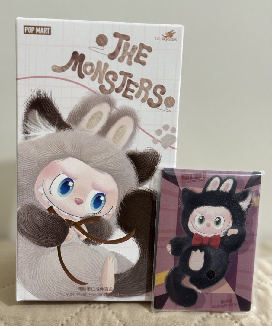 Labubu The Monsters Cat Mode On series- Midnight Kitty (Category: Plushies & Soft Toys) located in Antipolo. Submitted by jennies_closet (Listing ID 1468510273, Image 1). Description: Want to Sell / Not for Trade: Labubu The Monsters Cat Mode On series Available: Midnight Kitty 1,300 pesos Condition: Authentic Popmart plush pendant, Brand new, sealed bag, open box below with card Location: Antipolo City Mode of Payment: GCASH or BPI Mode of Deliv