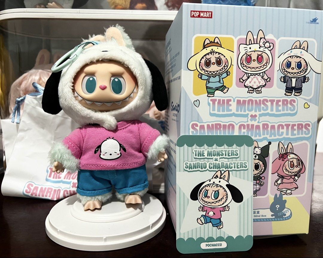 LABUBU X Sanrio - Pochacco (Category: Plushies & Soft Toys) located in Valenzuela. Submitted by greyzeep (Listing ID 1468552065, Image 1). Description: Pochacco - Labubu X Sanrio ₱800 only from Popnow 🩷🩷🩷 Complete inclusions from PopNow (box, pouch and card) Box opened from the bottom Doll used for 2x only, in perfect condition can pass as brandnew RFS: Downsizing collection 📝Pay as you order Mode of Payment: GCASH, BPI, Eastwest, Maribank 📍