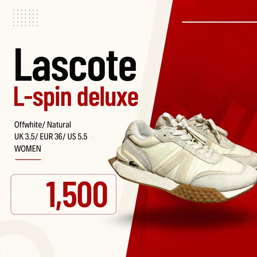Lacoste L Spin Deluxe (Category: Sneakers) located in Mabalacat. Submitted by madsnicdao (Listing ID 1468581740, Image 1). Description: .