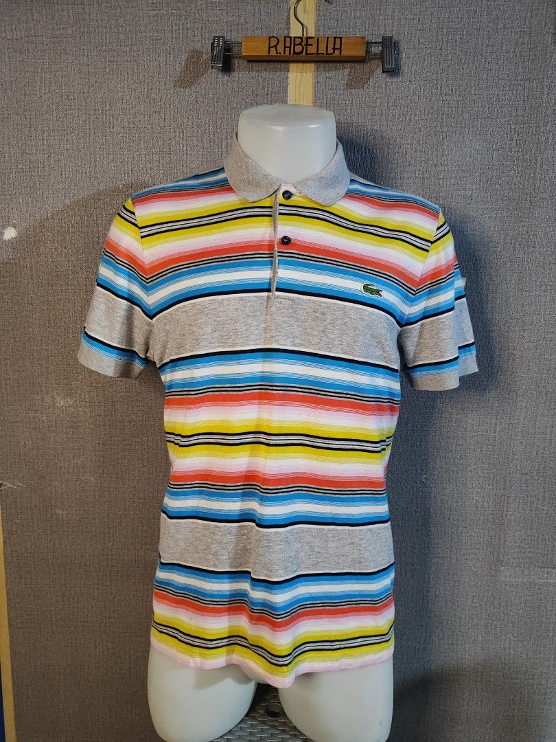 LACOSTE LIVE STRIPED POLO SHIRT (Category: Activewear) located in Manila. Submitted by rumarabe (Listing ID 1468572547, Image 1). Description: LACOSTE LIVE STRIPED POLO SHIRT COMPLETE TAGS SIZE: MEDIUM(4) 20.5X27 IN EXCELLENT CONDITION PRICE:600+SF(J&T COURIER) BICOL LOCATION DM FOR INTERESTED 📩.