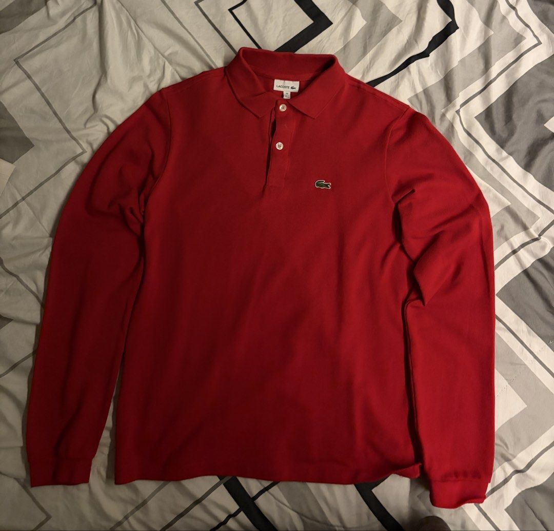 Lacoste Long sleeve Polo Shirt (Category: Tshirts & Polo Shirts ) located in Manila. Submitted by 1vktry (Listing ID 1468672994, Image 1). Description: -Length: 23 inches -Width: 18 inches -Youth / Boys’ Size 16 (Lacoste’s largest youth sizing, equivalent to Youth XL or 16 Years) -Can fit adult men in XS.