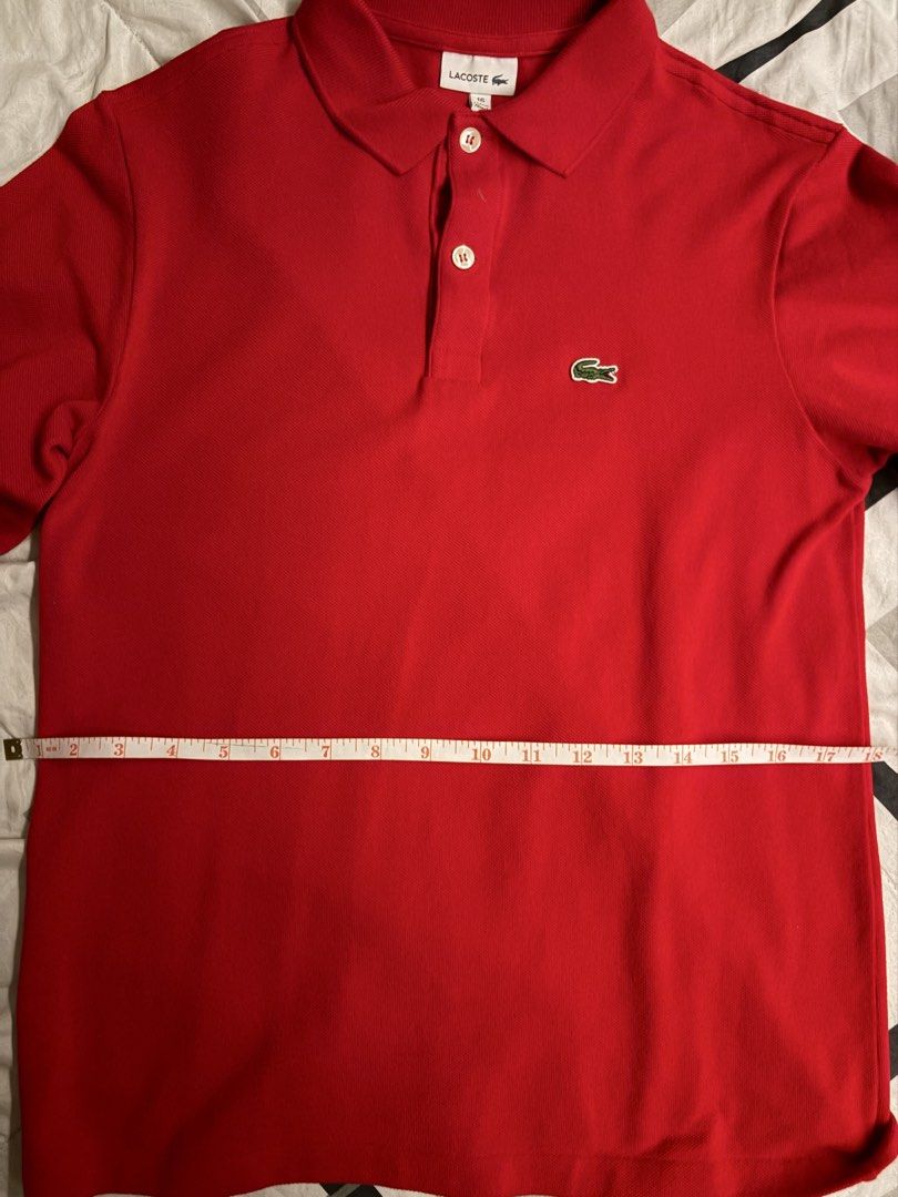 Lacoste Long sleeve Polo Shirt (Category: Tshirts & Polo Shirts ) located in Manila. Submitted by 1vktry (Listing ID 1468672994, Image 3). Description: -Length: 23 inches -Width: 18 inches -Youth / Boys’ Size 16 (Lacoste’s largest youth sizing, equivalent to Youth XL or 16 Years) -Can fit adult men in XS.