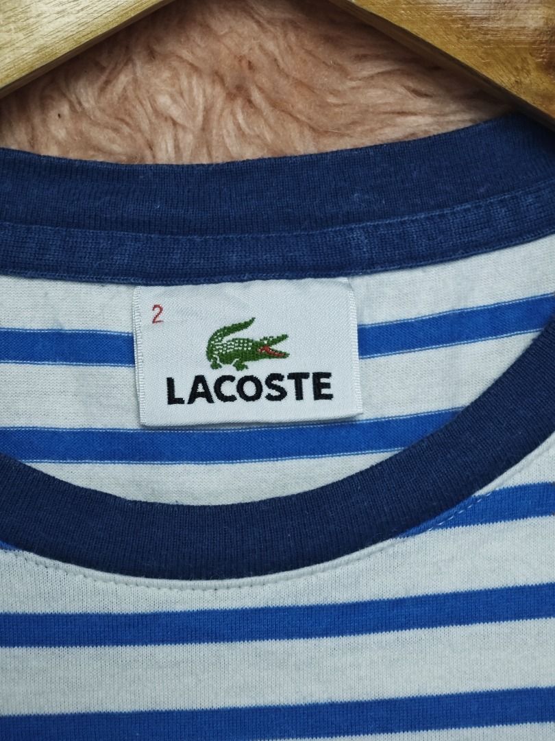 LACOSTE MENS STRIPED TEES (Category: Formal Shirts) located in Imus. Submitted by eykc01 (Listing ID 1468523123, Image 3). Description: -EUC-LIKE NEW -SIZE 2 ON TAG -SMALL MEN OR MED-LARGE WOMEN -ARMPT-ARMPT: 18 INCHES -LENGTH: 26 INCHES.