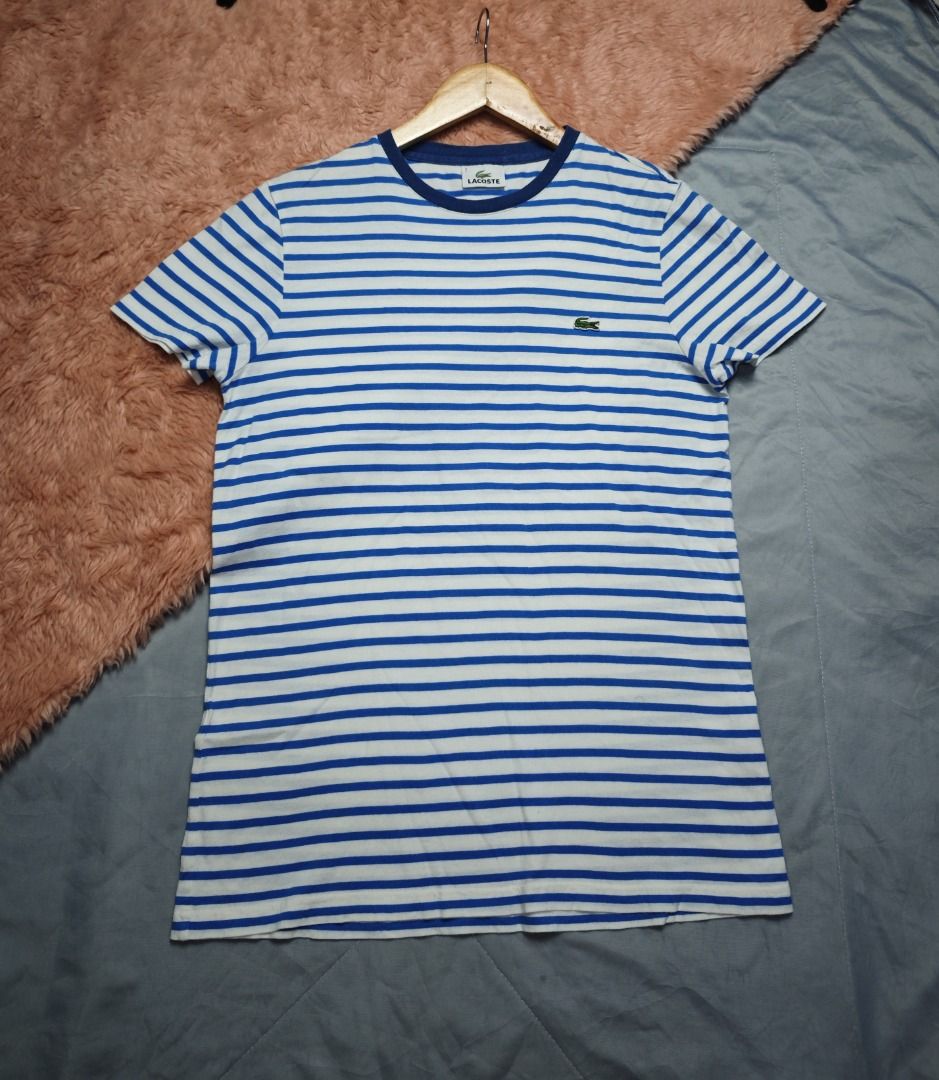 LACOSTE MENS STRIPED TEES (Category: Formal Shirts) located in Imus. Submitted by eykc01 (Listing ID 1468523123, Image 1). Description: -EUC-LIKE NEW -SIZE 2 ON TAG -SMALL MEN OR MED-LARGE WOMEN -ARMPT-ARMPT: 18 INCHES -LENGTH: 26 INCHES.