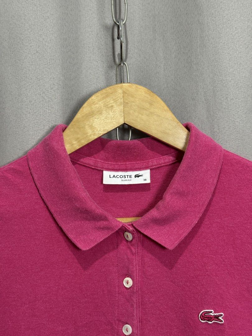 Lacoste Pink Polo Shirt Womens (Category: Shirts) located in Meycauayan. Submitted by itstimothrifts (Listing ID 1468596014, Image 3). Description: Lacoste Pink Polo Shirt Womens Excellent Condition No flaws Size 38 on tag Small W 17.5 L 24.