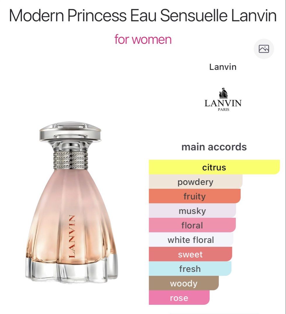 RUSH! Lanvin Modern Princess Eau de Sensuelle (Category: Fragrance & Deodorants) located in Caloocan City. Submitted by dekalaterr (Listing ID 1468513593, Image 2). Description: Lanvin Modern Princess Eau de Sensuelle 60/90ml No box 📍 Fairview, Q.C..