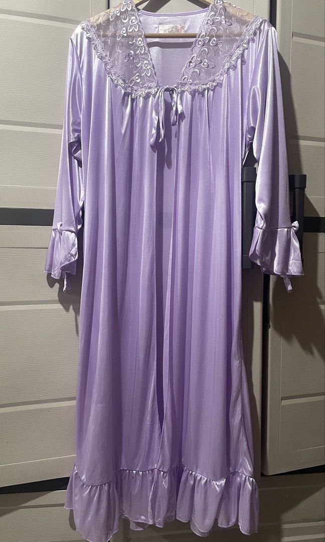Lavender & Embroidered Lace Long gown/robe (Category: Dresses) located in Roxas City. Submitted by budgetfindsroxasph (Listing ID 1468515713, Image 1). Description: Vintage Style Lavender & Embroidered Lace Long Robe / Peignoir Gown Size: Fit to Large Color: Lavender Good Condition 📩📩📩.