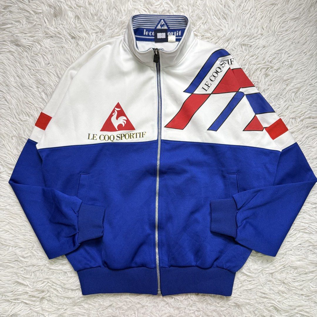 Le Coq sportif (Category: Coats, Jackets and Outerwear) located in Baguio. Submitted by sellingtonshop (Listing ID 1468523505, Image 1). Description: t12. vintage Le Coq Sportif tricolor track jacket Size: L Dimes: 27*25 Condition: good as new Issue: none Mine: 580 Steal: 680 Grab: 780.