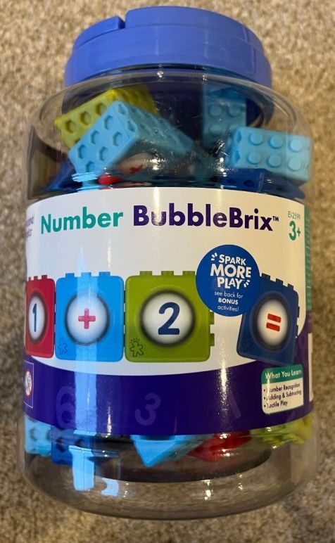 Learning Resources Number BubbleBrix Math Toy Set (Category: Educational & Learning Toys) located in Santa Rosa. Submitted by aos-ph (Listing ID 1468607627, Image 2). Description: - Brand: Learning Resources Number BubbleBrix - Total Pieces: 42 colorful interlocking blocks - Features: Numbers, math symbols (+, -, =), and tactile popper bubbles - Benefits: Great hands-on tool for counting and basic math practice - Storage: Comes in a clear tub wit