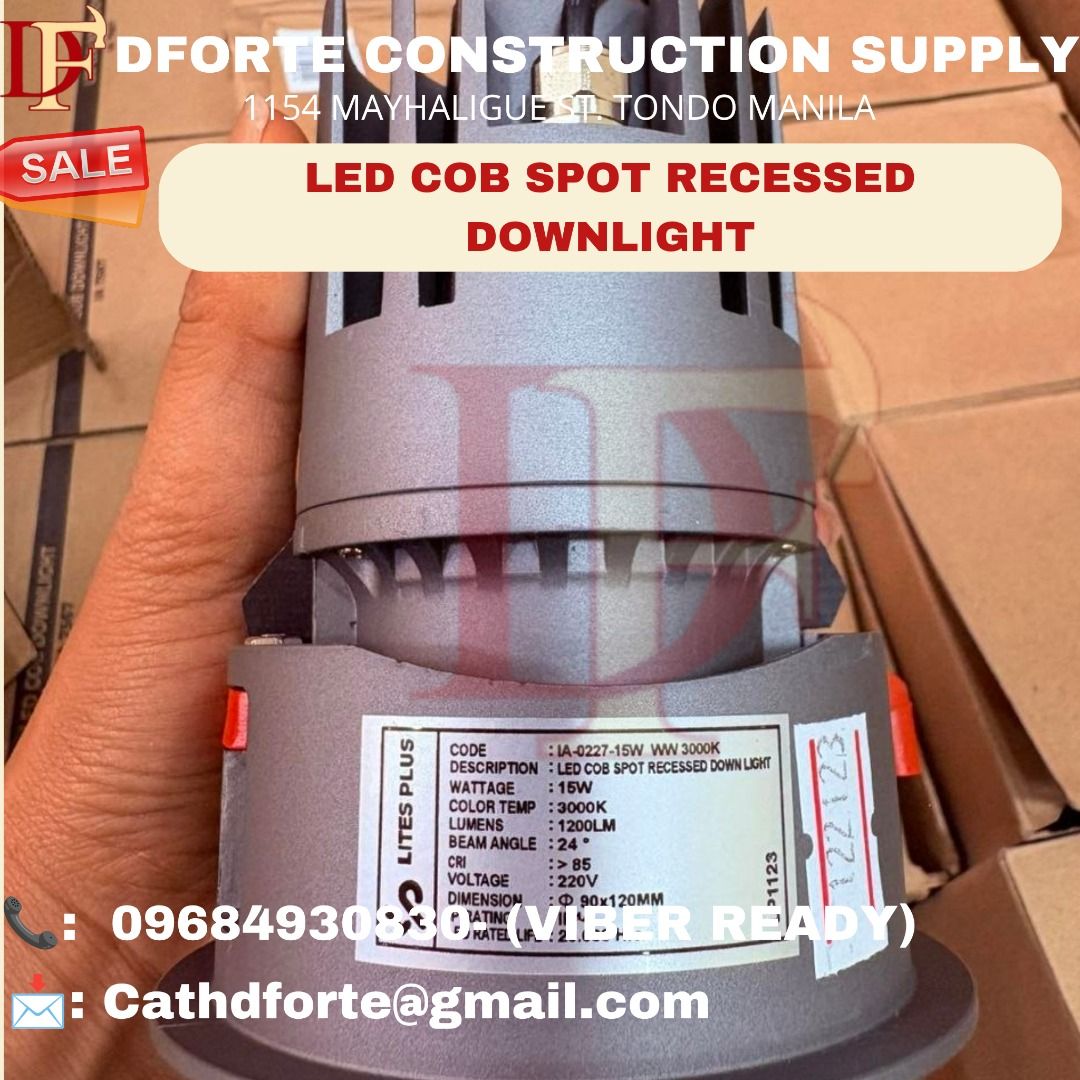 LED COB SPOT RECESSED DOWNLIGHT (Category: Everything Else Others) located in Manila. Submitted by dforte_ms.cath (Listing ID 1468513848, Image 1). Description: LED COB SPOT RECESSED DOWNLIGHT 🏗️ DFORTE CONSTRUCTION SUPPLY Excellence is our forte — your satisfaction is our priority. Your trusted source for quality and affordable construction supplies: ✅ Construction & Hand Tools ✅ Power Tools & Equipment ✅ Safety Gear & PPE ✅ Hardware & Industri