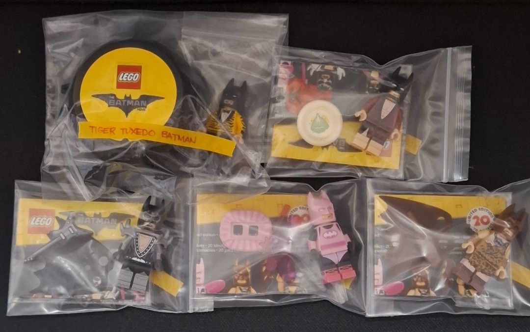 Lego Batman Minifigure SET (Category: Lego & Building Sets) located in Las Pinas. Submitted by speedy.caveman30 (Listing ID 1468601976, Image 3). Description: Selling Lego Batman Minifigure Set, total of 20 Minifigures. Displayed only in display case. Tight Joints. * Bat-pack Batsuit * Scu-Batsuit * Raging Batsuit * Bruce Wayne White Tux * Batman (Head Type 1) * Tartan Batman * Roller Discon Batman * Tears of Batman Clown * Excalibur Batman * Pir