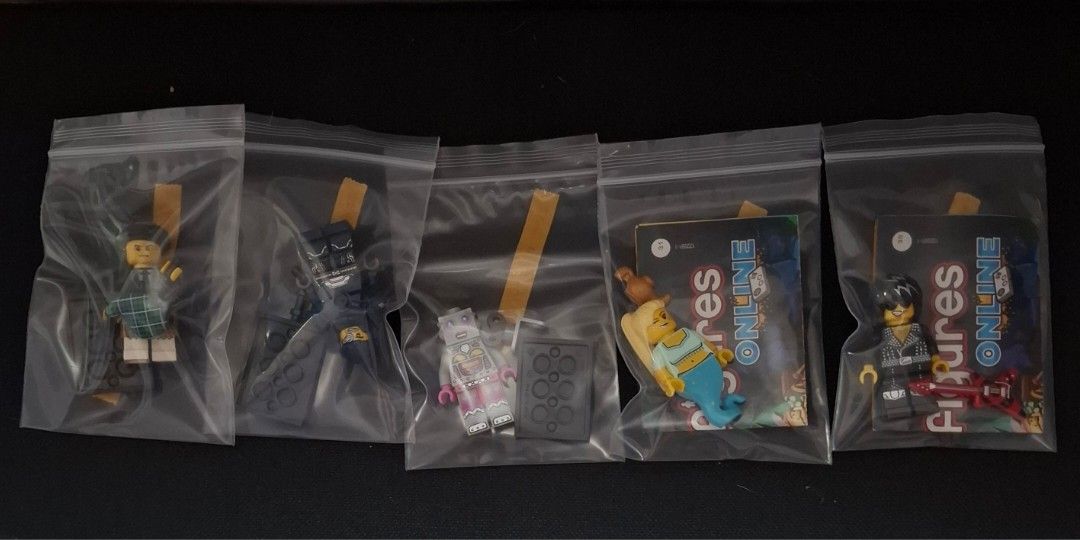 LEGO CMF Set (Category: Lego & Building Sets) located in Las Pinas. Submitted by speedy.caveman30 (Listing ID 1468668357, Image 3). Description: Selling Lego CMF Set, total of 23 Minifigures. Displayed only in display case. Tight Joints. Series 4 * Hazmat Guy Series 5 * Fitness Instructor Series 6 * Intergalactic Girl * Minotaur * Clockwork Robot * Sleepy Head * Mechanic * Lady Liberty (in last photo) * Genie * Bandit * Skater Girl Series 7 * Bag