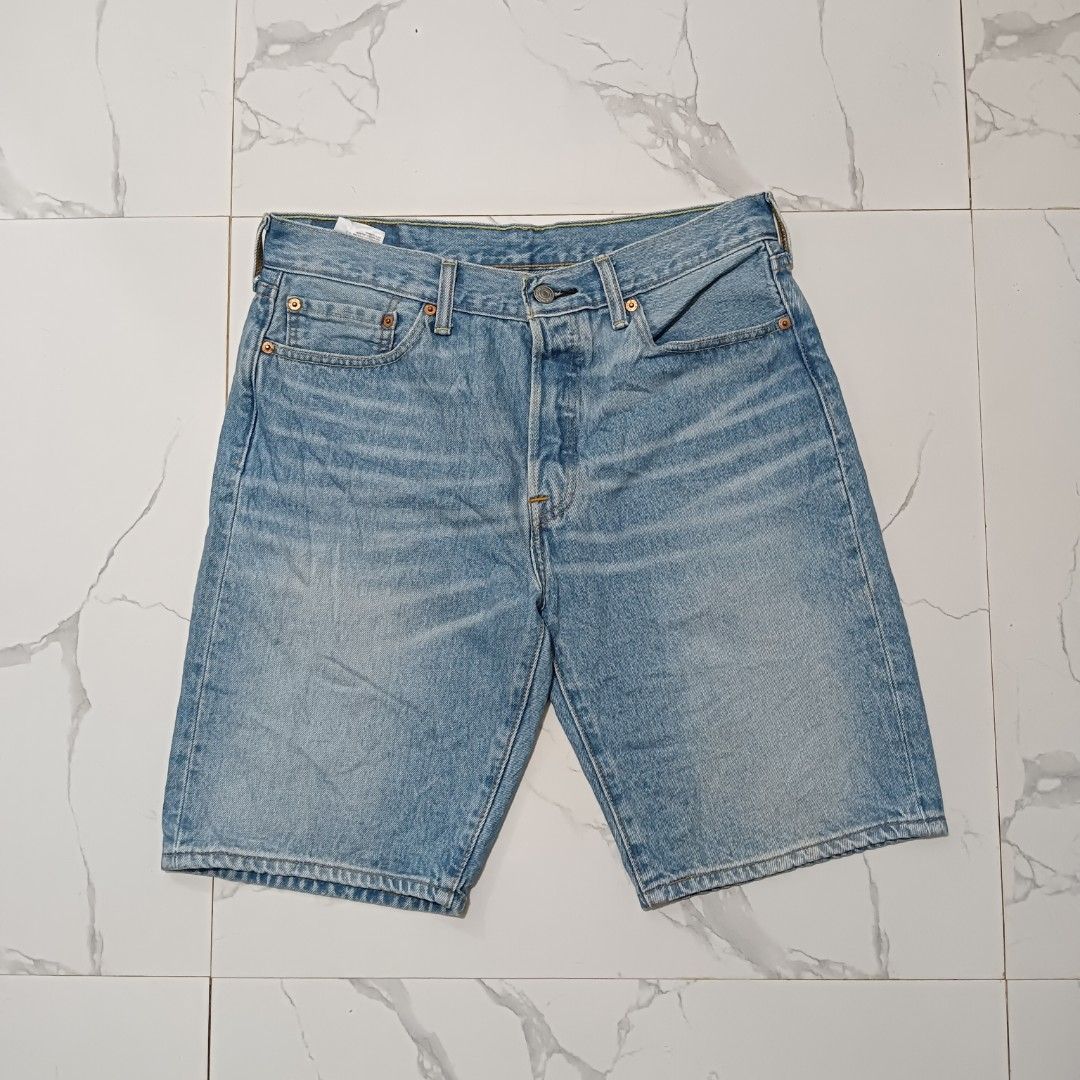Levis 501 extended patch denim shorts washed blue (Category: Shorts) located in Cebu City. Submitted by bsidethrift (Listing ID 1468656259, Image 2). Description: orig 💯 32 waistline 19 length excellent condition.